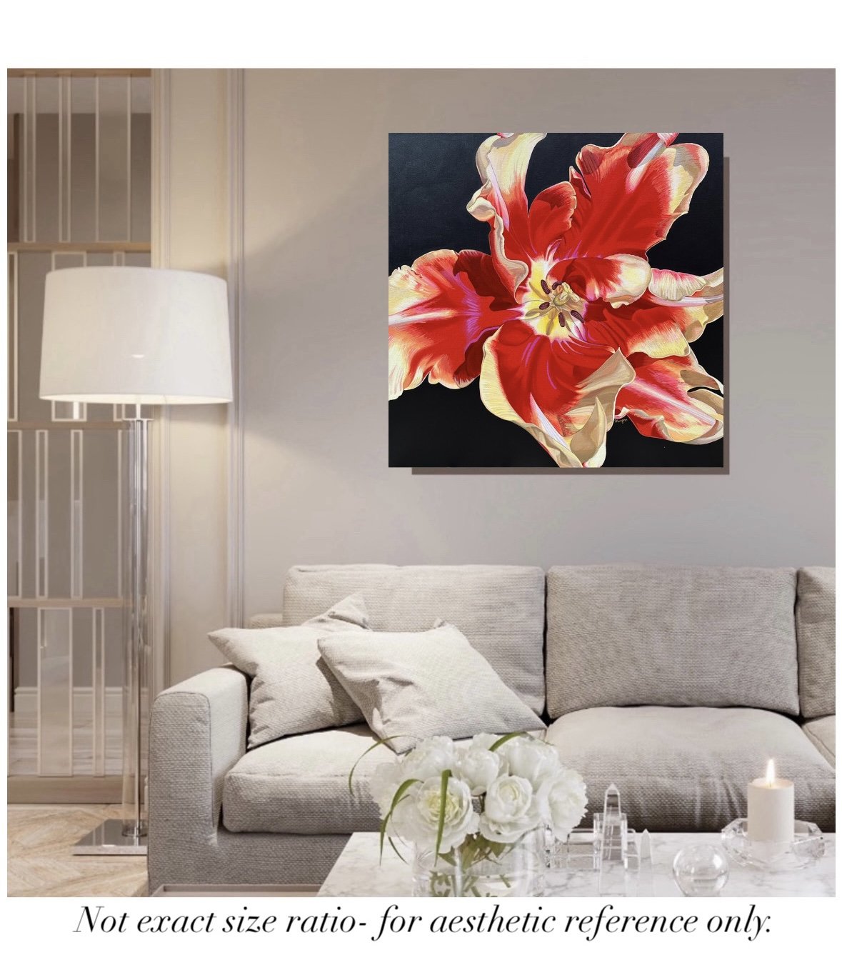 Vibrant Floral Painting by Vanya Ryan - Tulips Last Dance